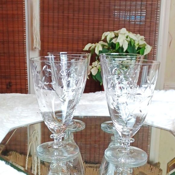Princess House Dining Princesshouse Crystal Etched Pattern Flowers